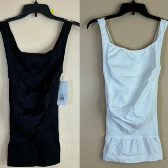 BLANQI New Size M Set of 2 Black and White Maternity Belly Support Tank Top - Picture 1 of 15